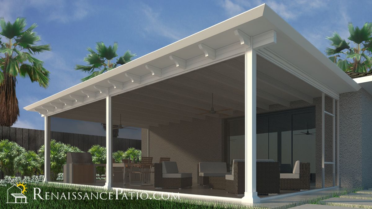 Coastal-Improvement03-Classico Patio Roof with Screen and White Framing